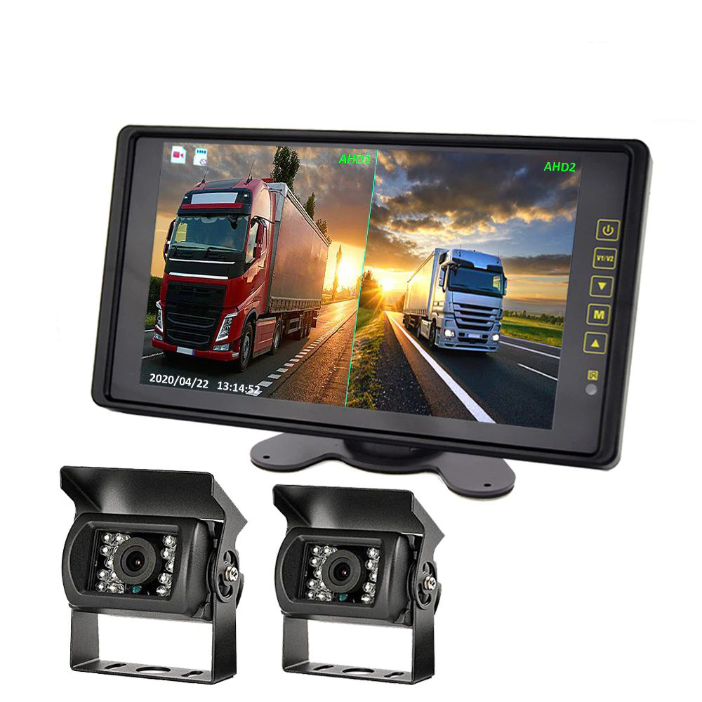 YuanTing 2K Wired Reversing Camera Kit With 7" Monitor - 2560x1440P AHD - CarPlay & Android Auto For Truck, Bus, Caravan