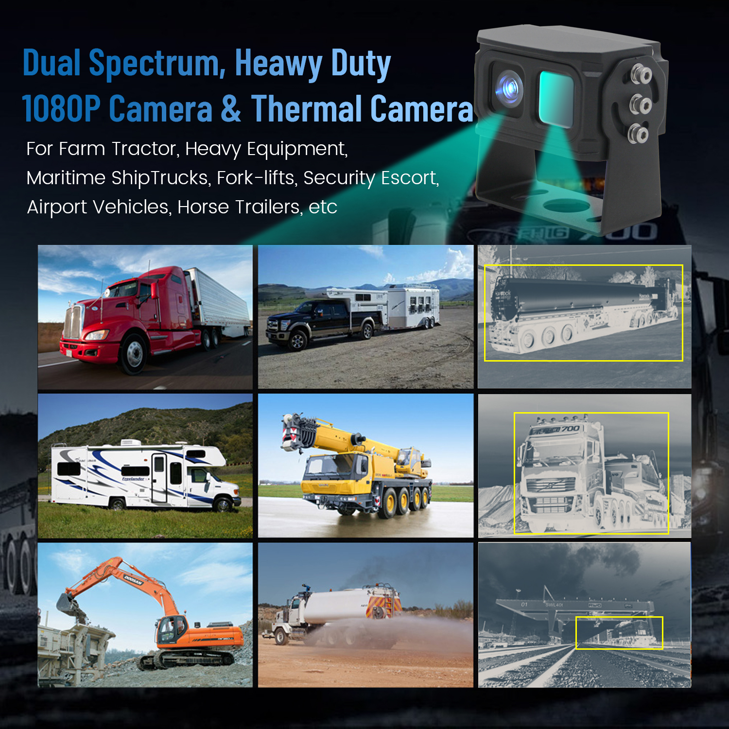 1080P AI Dual Display Vehicle-Mounted Infrared Thermal Imaging Camera