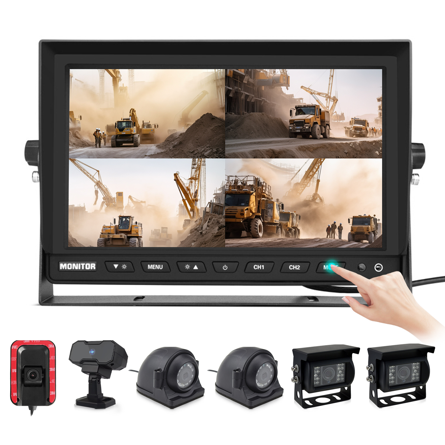 AI camera system with 10.28-inch HD display