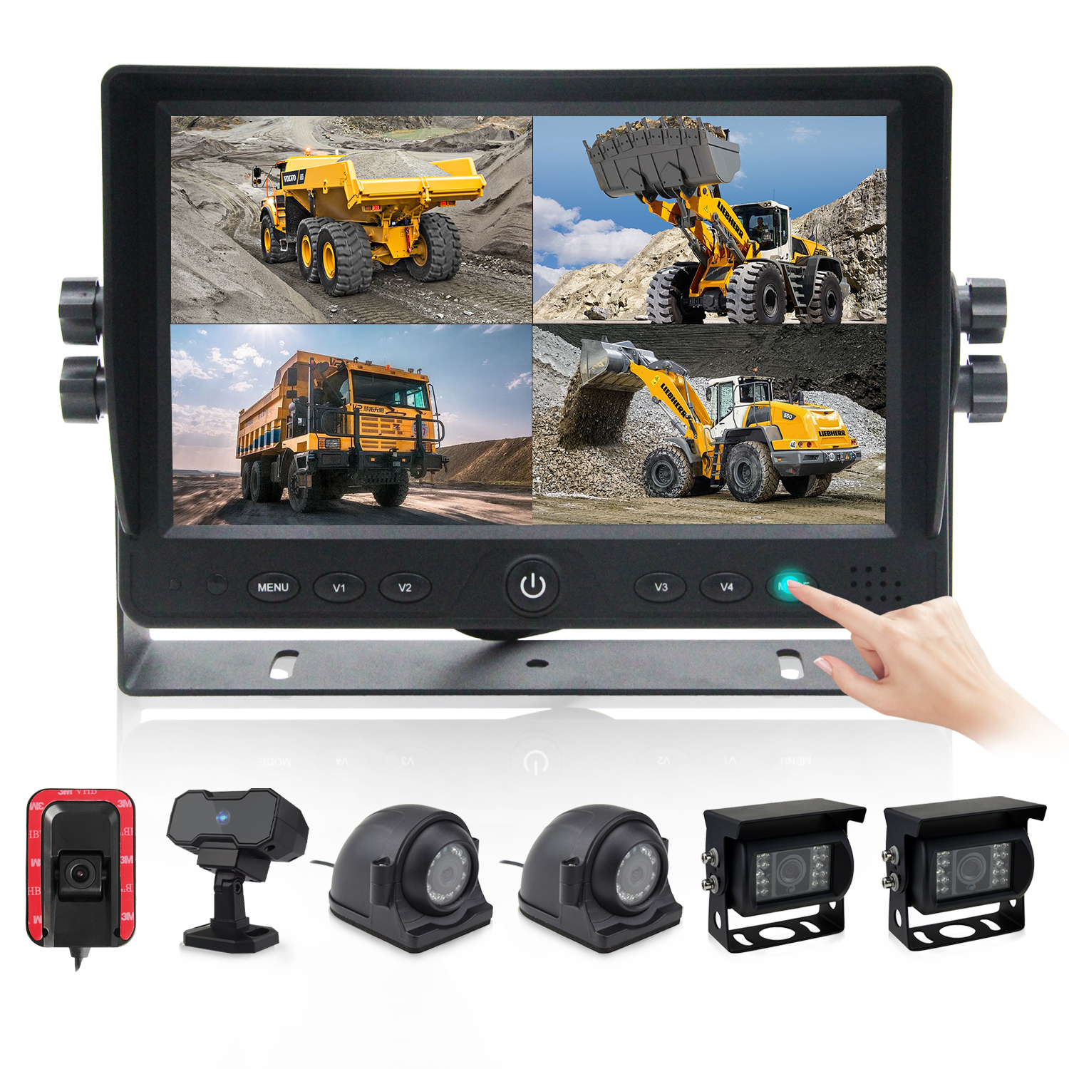 9-inch AI Camera Monitor System with Audible and Visual Alam